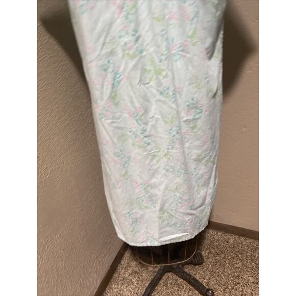 Vintage Blue Green Floral Eyeful Cotton Snap Up Nightgown Size M - Picture 6 of 11